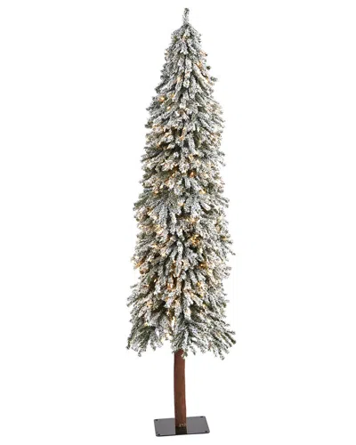 Nearly Natural 7ft. Flocked Grand Alpine Artificial Christmas Tree In White