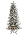Nearly Natural 7ft. Flocked North Carolina Fir Artificial Christmas Tree In Green
