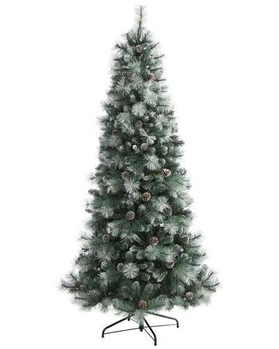 Nearly Natural 7ft. Frosted Tip British Columbia Mountain Pine Artificial Christmas Tree With 400 Cl In Green