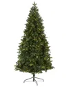 Nearly Natural 7ft. Grand Teton Spruce Flat Back Artificial Christmas Tree With 220 Clear Led Lights In Green