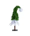 Nearly Natural 7ft. Holiday Green And White Santa's Hat Christmas Tree With 500 Led Lights And 1275 Bendable Branch In Green
