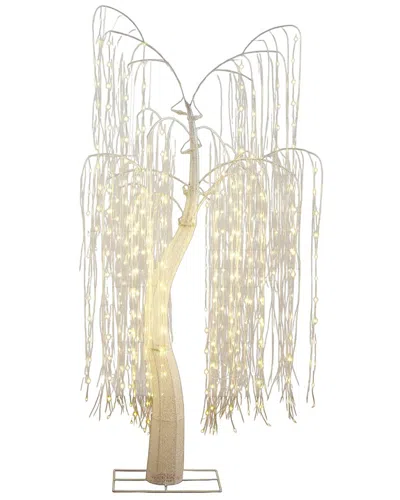 Nearly Natural 7ft. Pre-lit Artificial White Willow Tree In Neutral