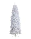 Nearly Natural 7ft Slim White Artificial Christmas Tree With 995 Bendable Branches In White