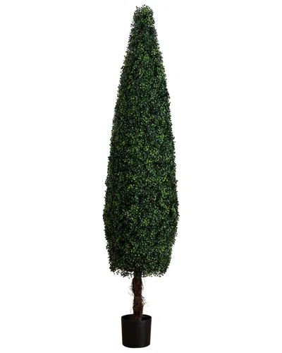 Nearly Natural 7ft. Uv Resistant Artificial Boxwood Topiary Cone In Green