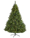 Nearly Natural 7ft. Northern Tip Pine Artificial Christmas Tree With 350 Clear Led Lights In Green