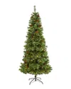 Nearly Natural 7ft White Mountain Pine Artificial Christmas Tree In Green