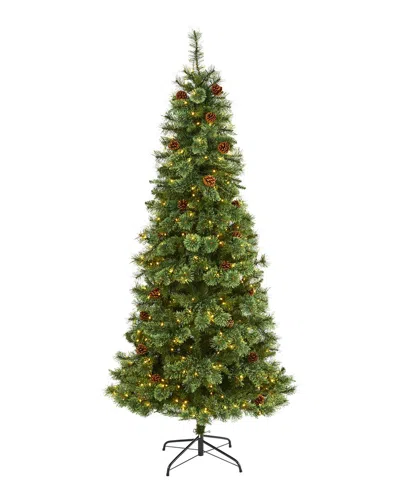 Nearly Natural 7ft White Mountain Pine Artificial Christmas Tree In Green