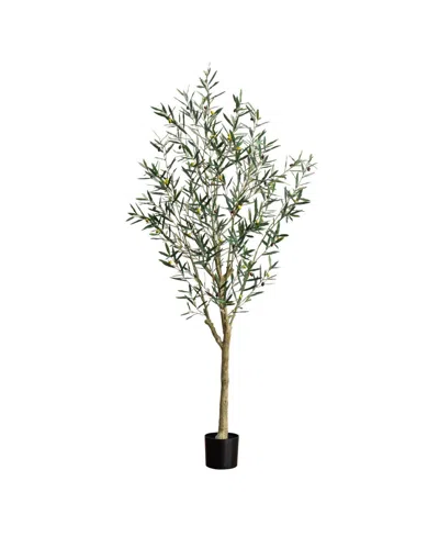 Nearly Natural 7ft. Artificial Greco Olive Tree In Green