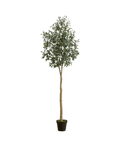 Nearly Natural 84" Artificial Olive Tree In Green