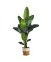 Nearly Natural 7ft Artificial Travelers Palm Tree With Handmade Basket In Green