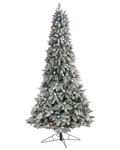 Nearly Natural 8.5ft. Flocked British Columbia Mountain Fir Artificial  Christmas Tree In Green