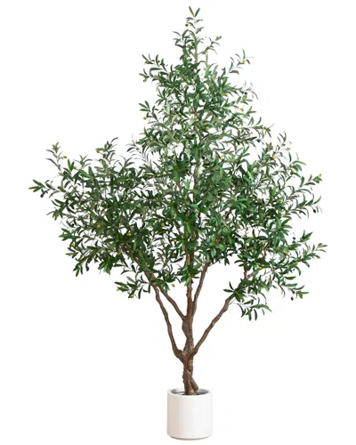 NEARLY NATURAL NEARLY NATURAL 8FT ARTIFICIAL GRAND OLIVE TREE IN DECORATIVE PLANTER