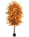 Nearly Natural 8ft. Autumn Ficus Artificial Fall Tree