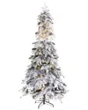 Nearly Natural 8ft. Flocked Montana Down Swept Spruce Artificial Christmas  Tree In Green