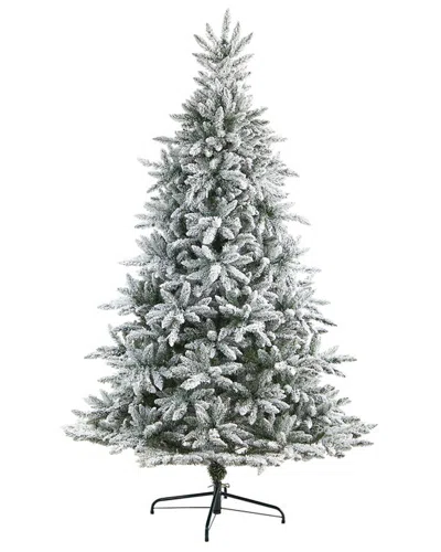 NEARLY NATURAL NEARLY NATURAL 8FT. FLOCKED WEST VIRGINIA SPRUCE ARTIFICIAL CHRISTMAS TREE