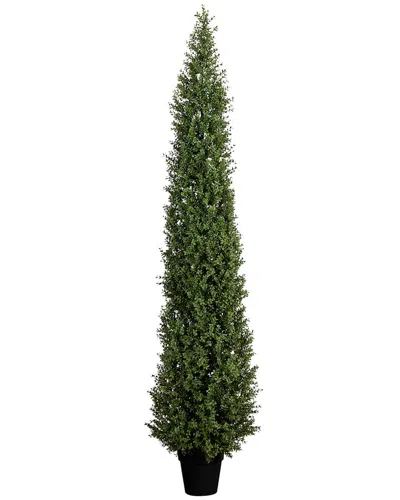 Nearly Natural 8ft Indoor/outdoor Uv-resistant Artificial Boxwood Topiary Tree In Green