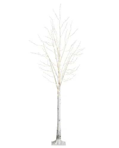 Nearly Natural 8ft Pre-lit Artificial White Birch Tree With 500 Warm White Led  Lights