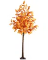 Nearly Natural 8ft. Pre-lit Autumn Maple Artificial Fall Tree In Orange