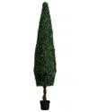 Nearly Natural 8ft Uv-resistant Artificial Boxwood Topiary Cone Tree  (indoor/outdoor)