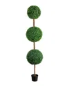 Nearly Natural 8ft Uv-resistant Artificial Triple Ball Boxwood Topiary Tree  (indoor/outdoor) In Green