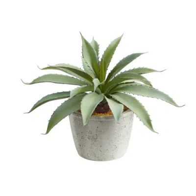 Nearly Natural 9-in Aloe Succulent Artificial Plant In Green