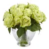 Nearly Natural Peony Artificial Arrangement In Vase In Green