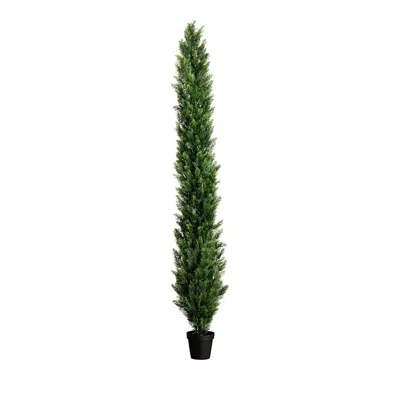 Nearly Natural 9' Uv Resistant Artificial Cedar Pine Tree (indoor/outdoor) In Green