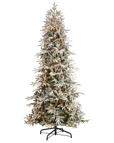 NEARLY NATURAL NEARLY NATURAL 9.5FT. FLOCKED MANCHESTER SPRUCE ARTIFICIAL CHRISTMAS TREE