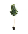 Nearly Natural 8ft Artificial Fiddle Leaf Fig Tree In Green