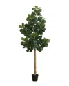 Nearly Natural 9ft Artificial Fiddle Leaf Fig Tree In Green