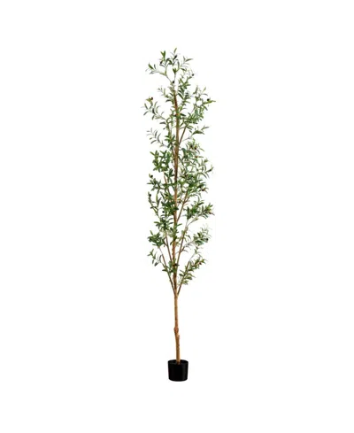 Nearly Natural 9ft. Artificial Olive Tree With Natural Trunk In Green