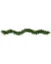 Nearly Natural 9ft Christmas Pine Artificial Garland With 50 Warm White Led Lights In Green