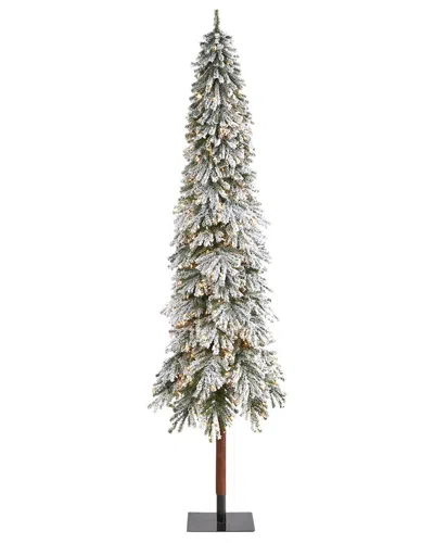 Nearly Natural 9ft. Flocked Grand Alpine Artificial Christmas Tree In White