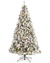 Nearly Natural 9ft Flocked West Virginia Fir Artificial Christmas Tree In Green