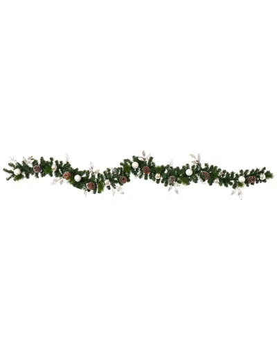 Nearly Natural 9ft Ornaments In Green