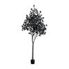 Nearly Natural 9ft Pre-lit Black Eucalyptus Lighted Indoor Artificial Tree In Black