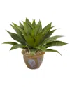 NEARLY NATURAL NEARLY NATURAL AGAVE ARTIFICIAL PLANT IN GLAZED CLAY POT