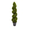 Nearly Natural Artificial Boxwood Spiral Topiary With Planter (indoor/outdoor) In Green