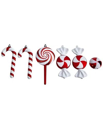 Nearly Natural Assorted Candy Cane Holiday Christmas Deluxe Shatterproof Ornament Set Of 6 In Multi