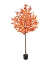 Nearly Natural Autumn Maple Artificial Tree 6ft. Orange In Orange