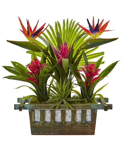 NEARLY NATURAL NEARLY NATURAL BIRD OF PARADISE & BROMELIAD IN PLANTER