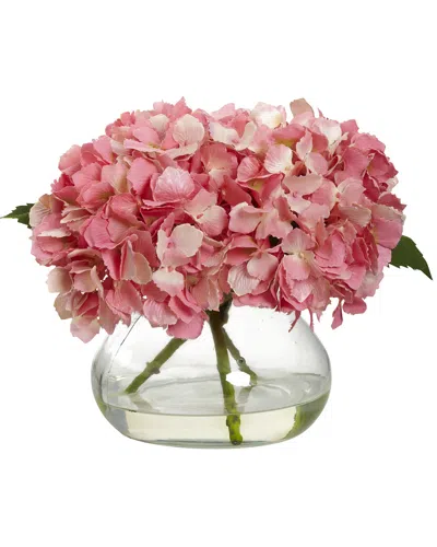 Nearly Natural Blooming Hydrangea With Vase