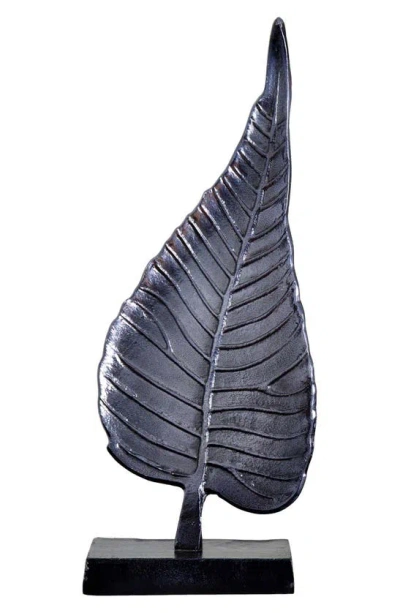 Nearly Natural Bodhi Leaf Sculpture Decor In Grey