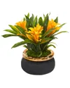 NEARLY NATURAL NEARLY NATURAL BROMELIAD ARTIFICIAL PLANT IN STONEWARE PLANTER