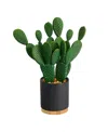 Nearly Natural Cactus Succulent Artificial Plant In Planter, 10" In Green