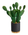 Nearly Natural Cactus Succulent Artificial Plant In Planter, 10" In Green