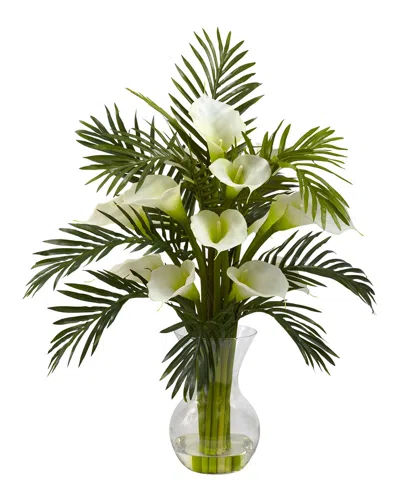Nearly Natural Calla Lily & Palm Combo In Green