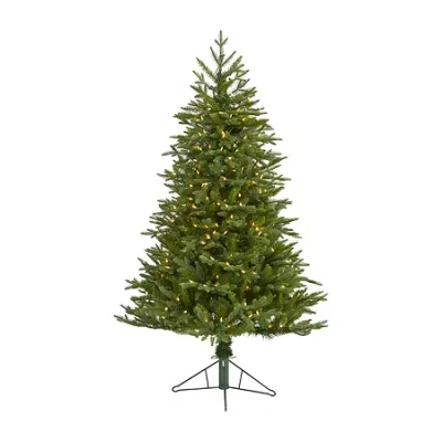 Nearly Natural Cambridge Faux 5 Foot Pre-lit Fir Christmas Tree In ...