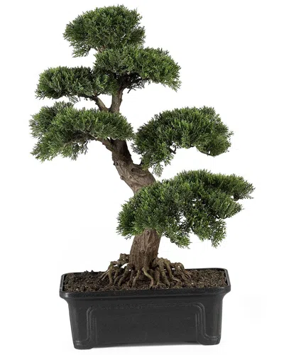 Nearly Natural Cedar Bonsai Silk Plant In Green
