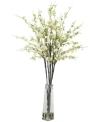 Nearly Natural Cherry Blossom Artificial Flower Arrangement In Vase In White